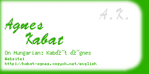 agnes kabat business card
